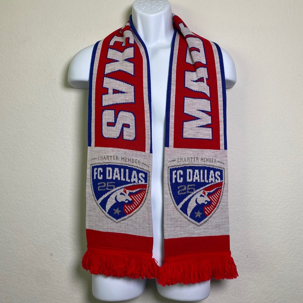 FC Dallas Scarf Made in Texas Ruffneck MLS‎ Soccer Fan Knit Pride USA Flag